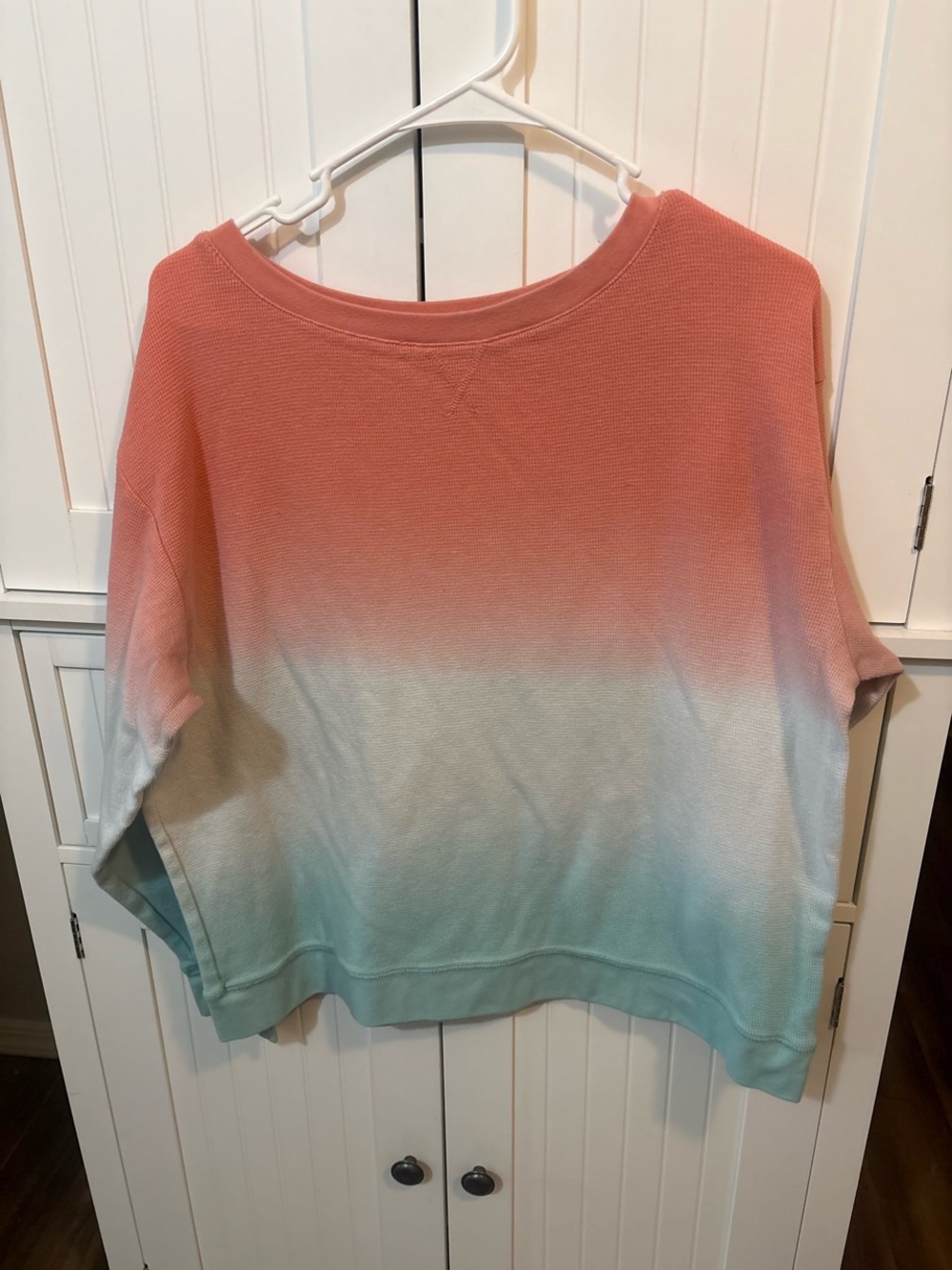 Splendid Ombré Waffle Knit Top Size Medium Coastal Grandma Beachy Sweater